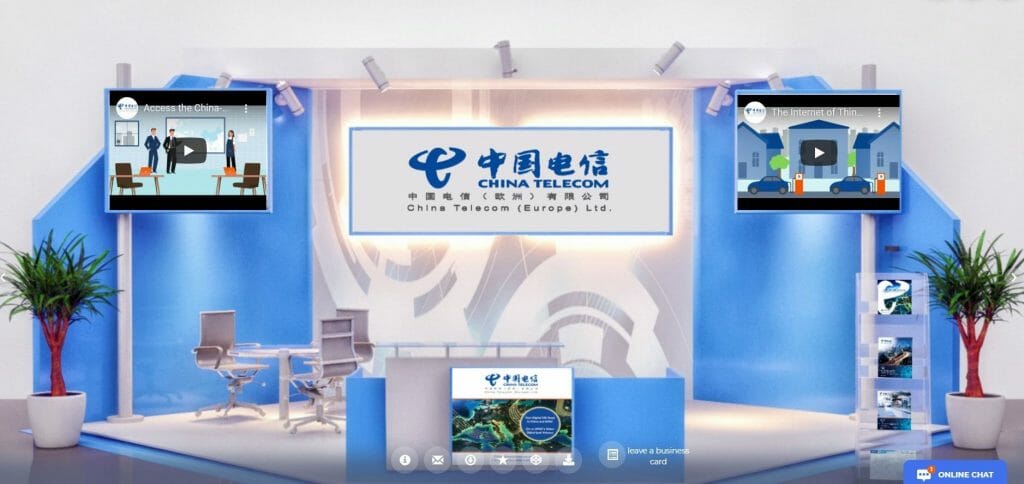 China Telecom (Europe)’s booth in the online exhibition of Turkey-China Cultural and Business Development Forum allows participants to interact and communicate with Representative of China Telecom (Europe).